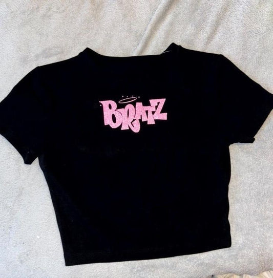 printed crop top black 01